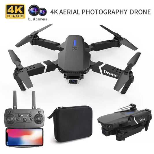 Dron Profesional E88 con cámara HD de 4k y gran angular, WiFi FPV