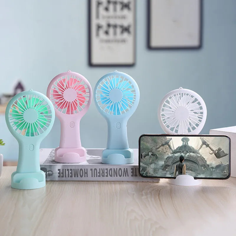 Ventilador Mini Portátil de Mano con Carga USB, Conveniente y Creativo, Pequeño y Práctico.